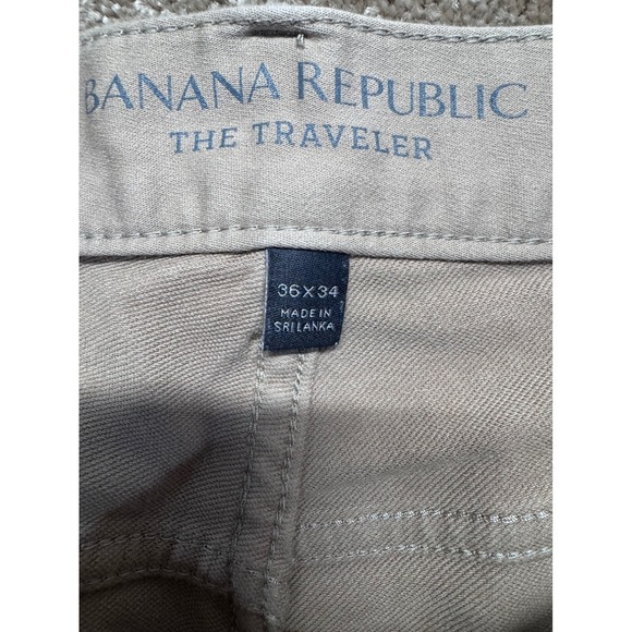 Banana Republic The Traveler Slim Fit Pants Khaki Tan Men's 36x34 - Picture 7 of 11